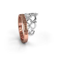 Afbeelding van Ring Kroon 2 585 rosé goud bruine diamant 0.238 crt
