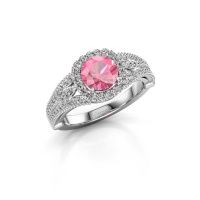 Image of Engagement ring Darla 585 white gold pink sapphire 6.5 mm