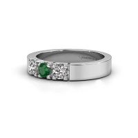 Afbeelding van Ring Dana 3 585 witgoud smaragd 4 mm
