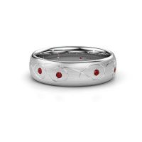 Image of Wedding ring WH2068L36BM<br/>585 white gold ±6x2 mm<br/>Ruby