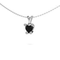 Image of Necklace Cornelia Heart 950 platinum black diamond 1.07 crt
