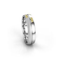 Image of Wedding ring WH0206L25APM<br/>585 white gold ±5x1.7 mm<br/>Yellow sapphire