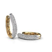Image of Hoop earrings Danika 12.5 A 585 white gold diamond 1.360 crt