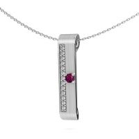 Image de Collier Vicki<br/>950 platine<br/>Rhodolite 3 mm