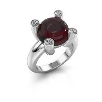 Afbeelding van Ring Janice RND<br/>950 platina<br/>Granaat 12 mm
