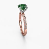 Image of Engagement Ring Crystal Rnd 2<br/>585 rose gold<br/>Emerald 7.3 Mm