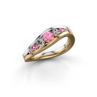 Afbeelding van Ring Sigrid 2<br/>585 goud<br/>Roze saffier 4 mm
