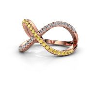 Afbeelding van Ring Alycia 2 585 rosé goud gele saffier 1.3 mm