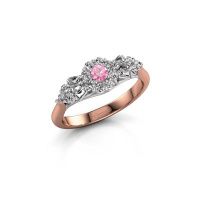 Image of Engagement ring Carisha 585 rose gold pink sapphire 3 mm