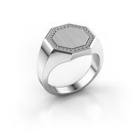 Image of Men's ring floris octa 3<br/>585 white gold<br/>Diamond 0.24 crt
