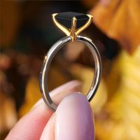 Image of Engagement Ring Crystal Eme 1<br/>585 white gold<br/>Black Diamond 2.10 Crt