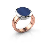 Afbeelding van Zegelring Oscar 4<br/>585 rosé goud<br/>Lapis lazuli 15x12 mm