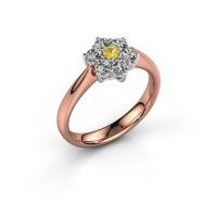 Afbeelding van Promise ring Chantal 1 585 rosé goud gele saffier 2.7 mm