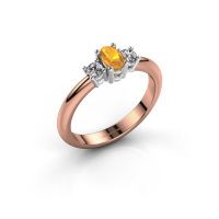 Image de Bague de fiançailles Karie<br/>585 or rose<br/>Citrine 5x3 mm
