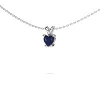 Image of Necklace Sam Heart 585 white gold sapphire 5 mm