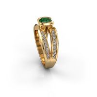 Image of Men's ring rowan<br/>585 gold<br/>Emerald 6.5 mm