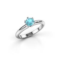 Image de Bague de fiançailles Tiffy 1<br/>585 or blanc<br/>Topaze bleue 5 mm