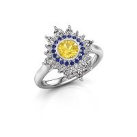 Image of Engagement ring Tianna 950 platinum yellow sapphire 5 mm