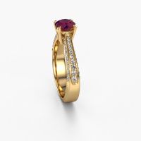 Image of Engagement ring Ruby rnd 585 gold rhodolite 5.7 mm
