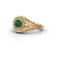Image of Men's ring quinten<br/>585 gold<br/>Emerald 5 mm