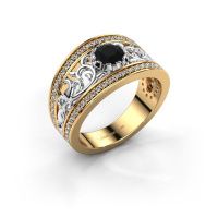 Image de Bague Marilee<br/>585 or jaune<br/>Diamant noir 1.056 crt
