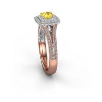 Afbeelding van Verlovingsring Annette<br/>585 rosé goud<br/>Gele saffier 5 mm