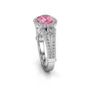 Image of Engagement ring Darla 585 white gold pink sapphire 6.5 mm