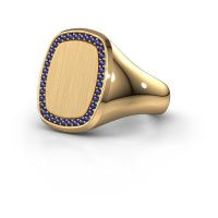 Image of Men's ring floris cushion 4<br/>585 gold<br/>Sapphire 1.2 mm