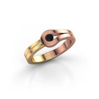 Afbeelding van Ring Kiki<br/>585 rosé goud<br/>Zwarte diamant 0.12 crt
