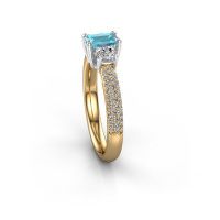 Image of Engagement Ring Marielle Eme<br/>585 gold<br/>Blue topaz 6x4 mm