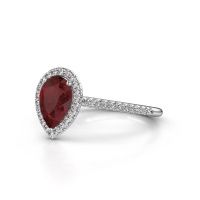 Image of Engagement ring seline per 2<br/>585 white gold<br/>Ruby 8x6 mm