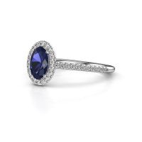 Image of Engagement ring seline ovl 2<br/>950 platinum<br/>Sapphire 7x5 mm