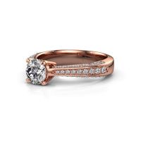 Image of Engagement ring Ruby rnd 585 rose gold lab grown diamond 0.70 crt