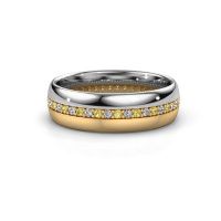 Image of Wedding ring WH0203L36AP<br/>585 white gold ±6x1.7 mm<br/>Yellow sapphire