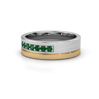 Image of Wedding ring WH0312L16AM<br/>585 white gold ±6x1.7 mm<br/>Emerald