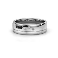 Image of Wedding ring WH0310L26AP<br/>950 platinum ±6x1.7 mm<br/>Black diamond
