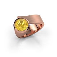 Afbeelding van Ring Nakia<br/>585 rosé goud<br/>Gele saffier 8 mm