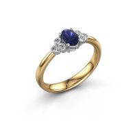 Afbeelding van Verlovingsring Lucy 1<br/>585 goud<br/>Saffier 6x4 mm