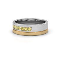 Image of Wedding ring WH0312L16AM<br/>585 white gold ±6x1.7 mm<br/>Yellow sapphire