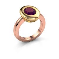 Afbeelding van Ring Selene 1 585 rosé goud rhodoliet 9x7 mm