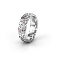 Image of Wedding ring WH2074L26D<br/>950 platinum ±6x2.4 mm<br/>Pink sapphire