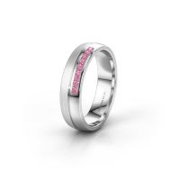 Image of Wedding ring WH0209L25APM<br/>950 platinum ±5x1.7 mm<br/>Pink sapphire