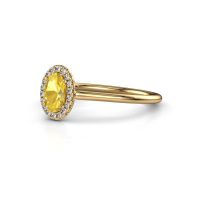 Image of Engagement ring seline ovl 1<br/>585 gold<br/>Yellow sapphire 6x4 mm
