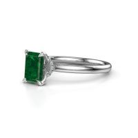 Afbeelding van Verlovingsring Crystal EME 3 950 platina smaragd 7x5 mm