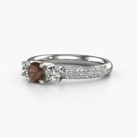 Image of Engagement Ring Marielle Rnd<br/>950 platinum<br/>Smokey quartz 5 mm