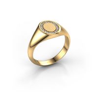 Image of Signet ring Rosy Oval 1 585 gold diamond 0.008 crt