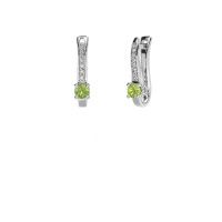 Image of Earrings valorie<br/>585 white gold<br/>Peridot 4 mm