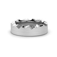 Image of Wedding ring WH2058L17EM<br/>585 white gold ±7x2.6 mm<br/>Black diamond