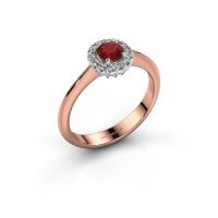 Image de Bague de fiançailles Anca<br/>585 or rose<br/>Rubis 4.2 mm