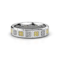 Image of Wedding ring WH2056L15DP<br/>585 white gold ±5x2.4 mm<br/>Yellow sapphire